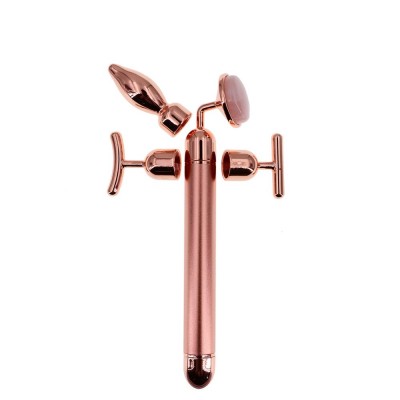 Rose Quartz Jade Roller Massage Facial Massager Machine Face Roller Facial Roller Face Slimming Massager Body Neck Head Massager