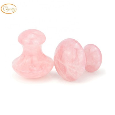 Rose Quartz Crystal Massage mushroom Acupuncture Therapy Treatment Scraping Tool jade roller