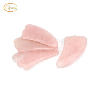 2019 Premium Rose Quartz Jade Gua Sha Scraping Massage Tool Heavy Healing Pink Crystal Stone Heart Guasha Set