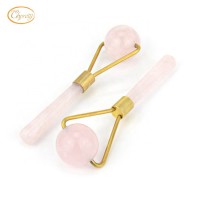 Professional Amazon hot selling handheld welded jade facial massage roller beauty round jade roller