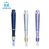 Unique design easy to carry skin therapy microneedling electric derma pen H3+ with nano needles for wrinkle removal